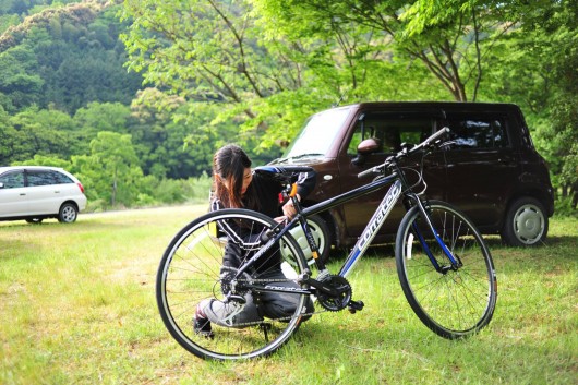 四万十川で自転車